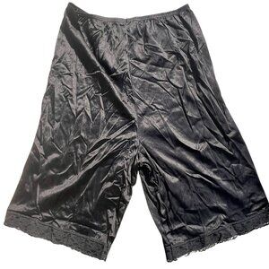 Vintage Vanity Fair Women's Nylon Pettiepants Slip Shorts Bloomers Size L Black